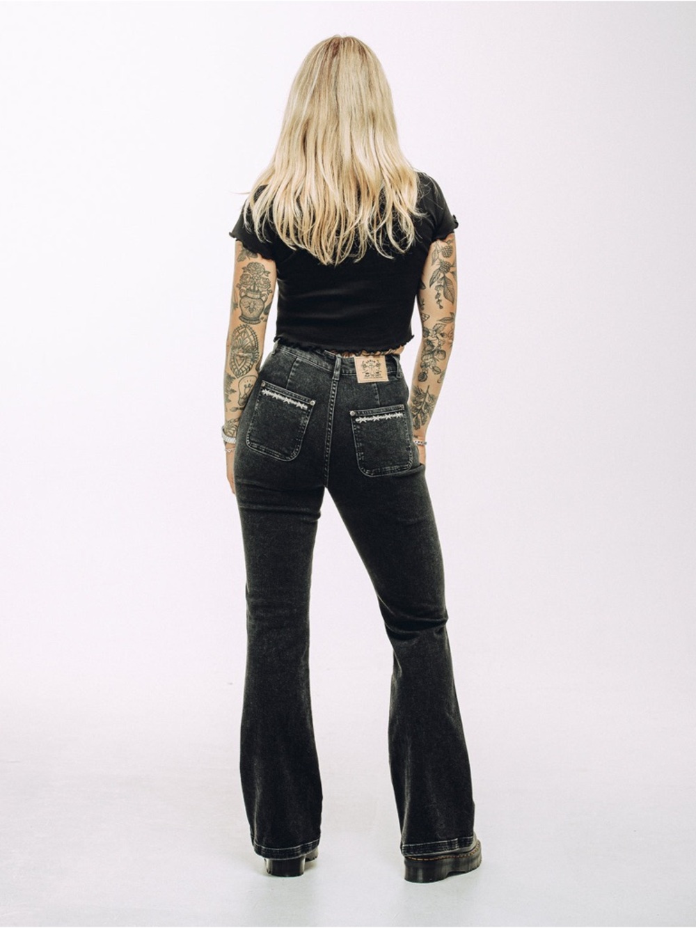 JETT KICKFLARE JEAN - WASHED BLACK